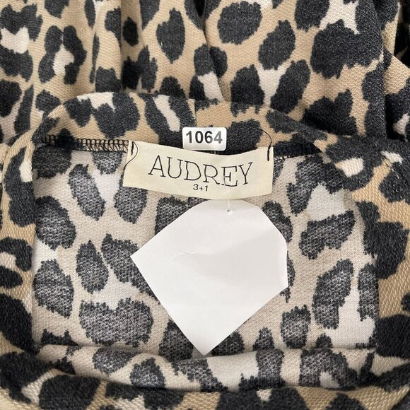 Audrey 3+1 Leopard Print Short Sleeve Stretch Flowy A-Line Mini Dress‎ Women M - Picture 5 of 10